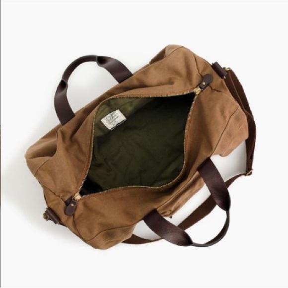 NEW J. Crew Abingdon Duffel Waxed Cotton Canvas Leather Travel Gym Duffle Bag - Picture 4 of 17